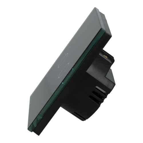 Włącznik dotykowy podwójny ZigBee 2.4GHz Czarny z N