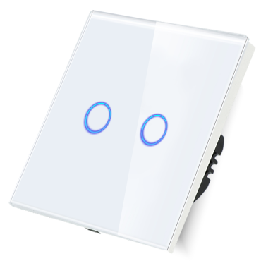 Włącznik dotykowy podwójny Wi-Fi + BL Biały z N