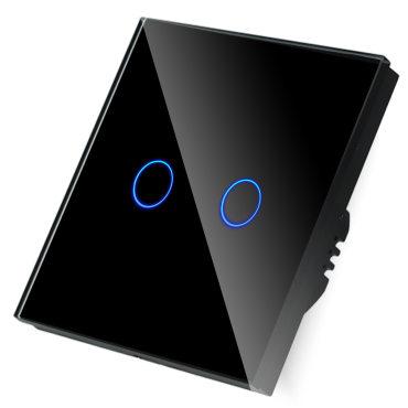 Włącznik dotykowy podwójny Wi-Fi + BL Czarny z N