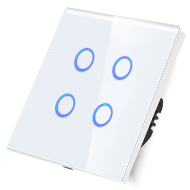 Włącznik dotykowy poczwórny Wi-Fi + BL Biały z N