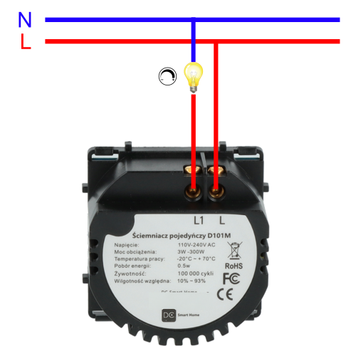 Moduł włącznika światła ściemniacz pojedynczy Bez N