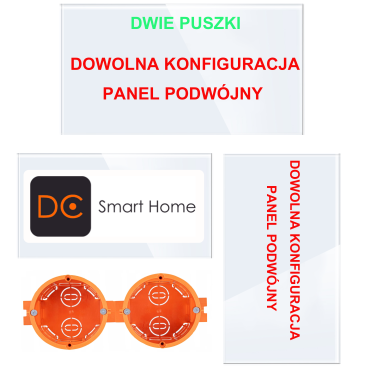 Panel Szklany Podwójny Na 2 Puszki 0G0G Biały DC Smart Home