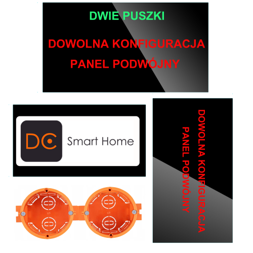 Panel Szklany Podwójny Na 2 Puszki 0G0G Czarny DC Smart Home