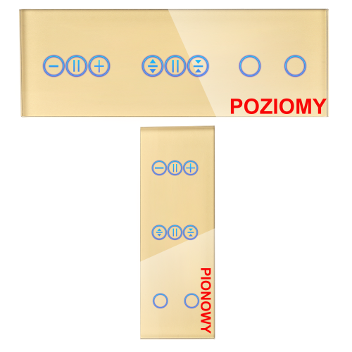Panel Szklany Potrójny Na 3 Puszki 0G0G0G Złoty DC Smart Home