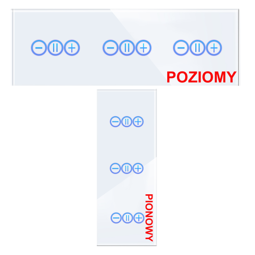 Panel Szklany Potrójny Na 3 Puszki 1G2G1G Biały DC Smart Home