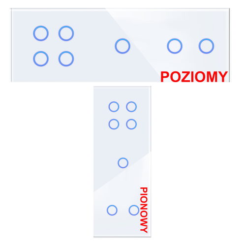 Panel Szklany Potrójny Na 3 Puszki 1G2G1G Biały DC Smart Home