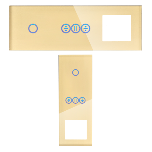 Panel Szklany Potrójny Na 3 Puszki 0G0G1F Złoty DC Smart Home