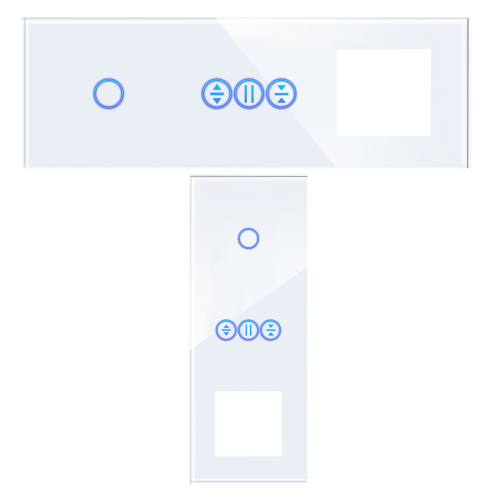 Panel Szklany Potrójny Na 3 Puszki 0G0G1F Biały DC Smart Home