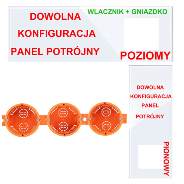 Panel Szklany Potrójny Na 3 Puszki 0G0G1F Biały DC Smart Home