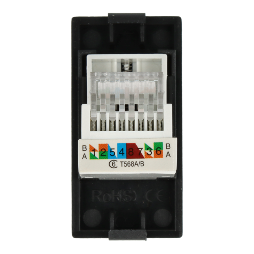 Moduł gniazda LAN CAT6 RJ45 Internetu x2 czarny DC SMART HOME