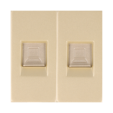 Moduł gniazda LAN CAT6 RJ45 Internetu x2 złoty DC SMART HOME