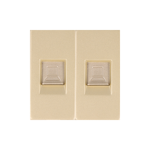 Moduł gniazda LAN CAT6 RJ45 Internetu x2 złoty DC SMART HOME