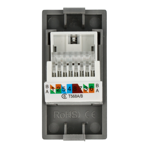 Moduł gniazda LAN CAT6 RJ45 Internetu + zaślepka szary DC SMART HOME