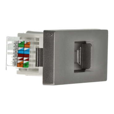 Moduł gniazda LAN CAT6 RJ45 Internetu x2 szary DC SMART HOME