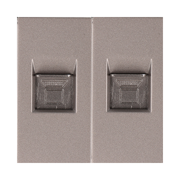 Moduł gniazda LAN CAT6 RJ45 Internetu x2 szary DC SMART HOME