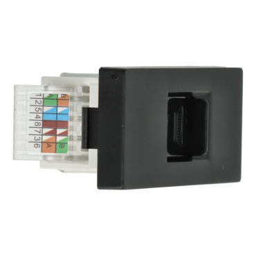 Moduł gniazda LAN CAT6 RJ45 Internetu + zaślepka czarny DC SMART HOME
