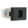 Moduł gniazda LAN CAT6 RJ45 Internetu + zaślepka czarny DC SMART HOME