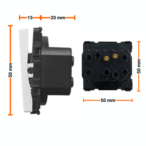 Moduł włącznik mechaniczny światła poczwórny złoty