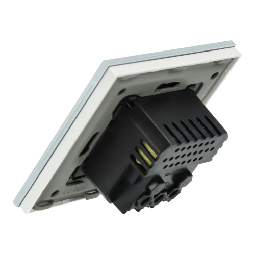 Gniazdo elektryczne pojedyncze z szybką ładowarką USB C+C Białe z ramką szklaną