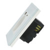 Gniazdo elektryczne pojedyncze z szybką ładowarką USB C+C Białe z ramką szklaną