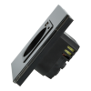 Gniazdo elektryczne pojedyncze z szybką ładowarką USB C+C Czarne z ramką szklaną