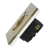 Gniazdo elektryczne pojedyncze z szybką ładowarką USB C+C 4A 20W Złote z ramką szklaną