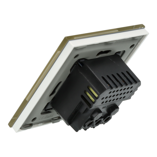 Gniazdo elektryczne pojedyncze z szybką ładowarką USB C+C 4A 20W Złote z ramką szklaną