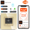 Termostat Ogrzewania Podłogowego WiFi 16A w Szklanej Ramce Złoty