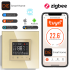 Termostat Ogrzewania Podłogowego ZigBee 16A w Szklanej Ramce Złoty