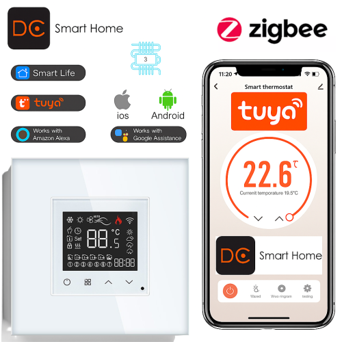 Moduł Termostat ogrzewania podłogowego ZigBee 16A Biały