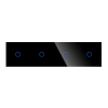 Panel Szklany Poczwórny Na 4 Puszki 1G1G1G1G Czarny DC Smart Home