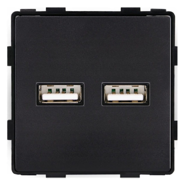 Moduł Ładowarka USB A+A 3.1A Czarna do Ramek DC Smart Home