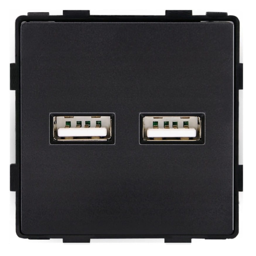 Moduł Ładowarka USB A+A 3.1A Czarna do Ramek DC Smart Home