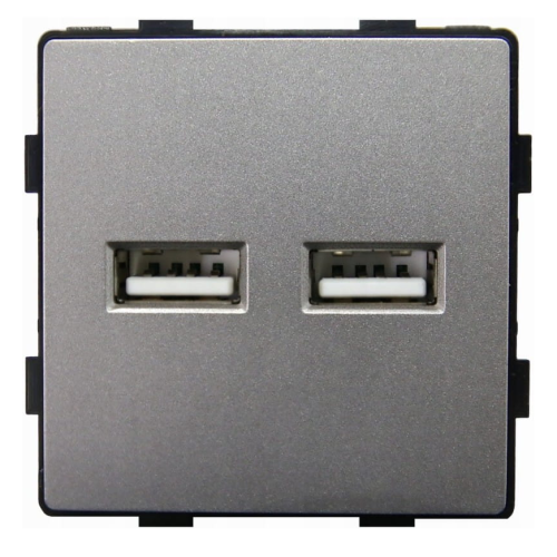 Moduł Ładowarka USB A+A 3.1A Szara do Ramek DC Smart Home