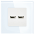 Gniazdo z Ładowarką 2xUSB 3.1A w Ramce Szklanej - Białe