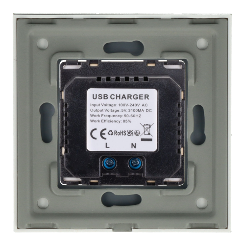 Gniazdo z Ładowarką 2xUSB 3.1A w Ramce Szklanej - Złote