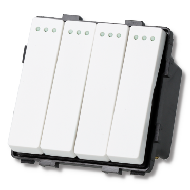 Moduł włącznik mechaniczny światła poczwórny biały