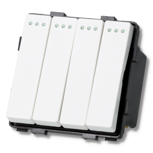 Moduł włącznik mechaniczny światła poczwórny biały