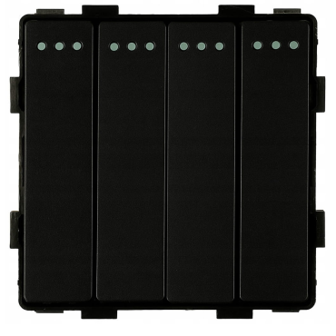 Moduł włącznik mechaniczny światła poczwórny czarny