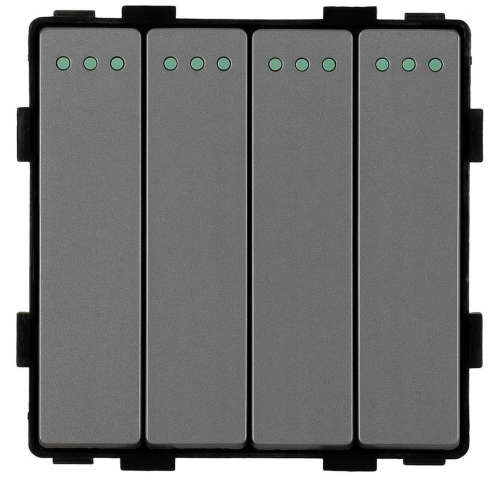 Moduł włącznik mechaniczny światła poczwórny szary