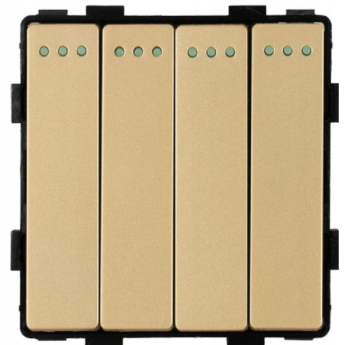 Moduł włącznik mechaniczny światła poczwórny złoty