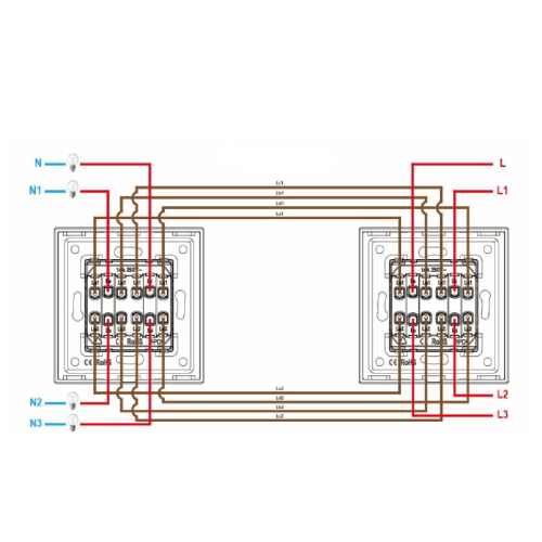 Moduł włącznik mechaniczny światła poczwórny schodowy biały