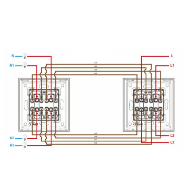 Moduł włącznik mechaniczny światła poczwórny schodowy szary