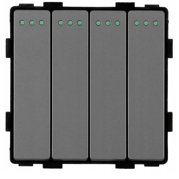 Moduł włącznik mechaniczny światła poczwórny schodowy szary