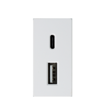 Moduł z szybką ładowarką USB A+C 20W 4A 230V DC SMART HOME biały