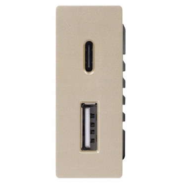 Moduł z szybką ładowarką USB A+C 20W 4A 230V DC SMART HOME złota