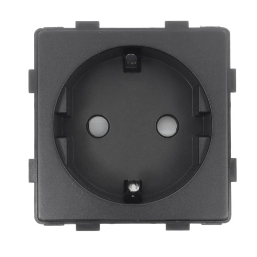 Moduł gniazda elektrycznego Schuko 230V pojedynczy czarny
