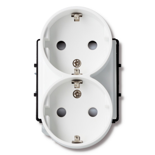 Moduł gniazda elektrycznego SCHUKO 230V podwójny biały