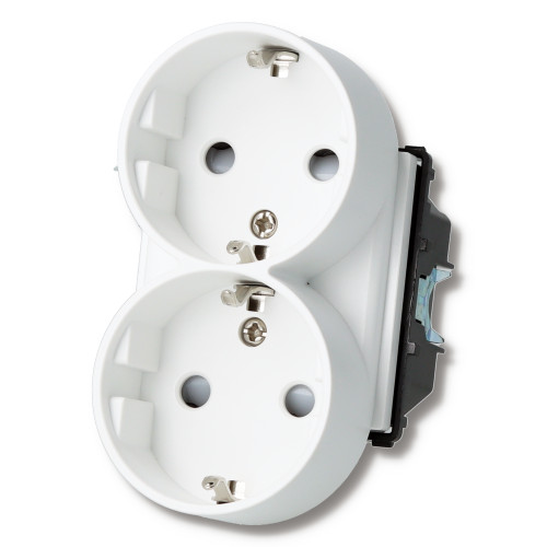 Moduł gniazda elektrycznego SCHUKO 230V podwójny biały