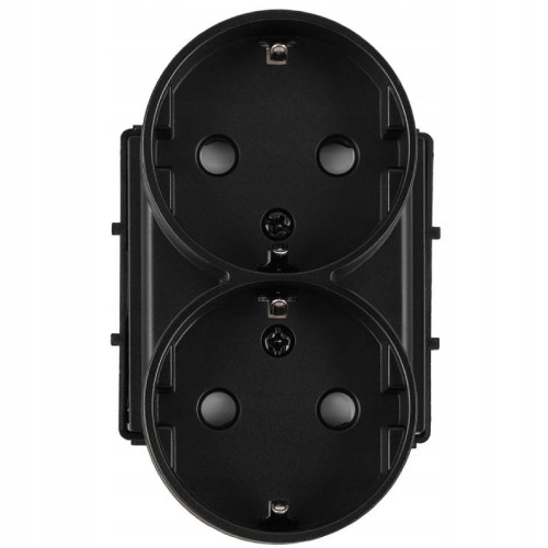 Moduł gniazda elektrycznego SCHUKO 230V podwójny czarny